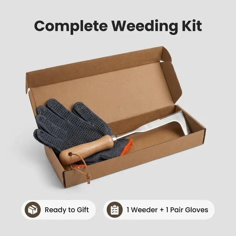 🌱Heavy-Duty Stainless Steel Crevice Weeder & Garden Glove Kit🧤