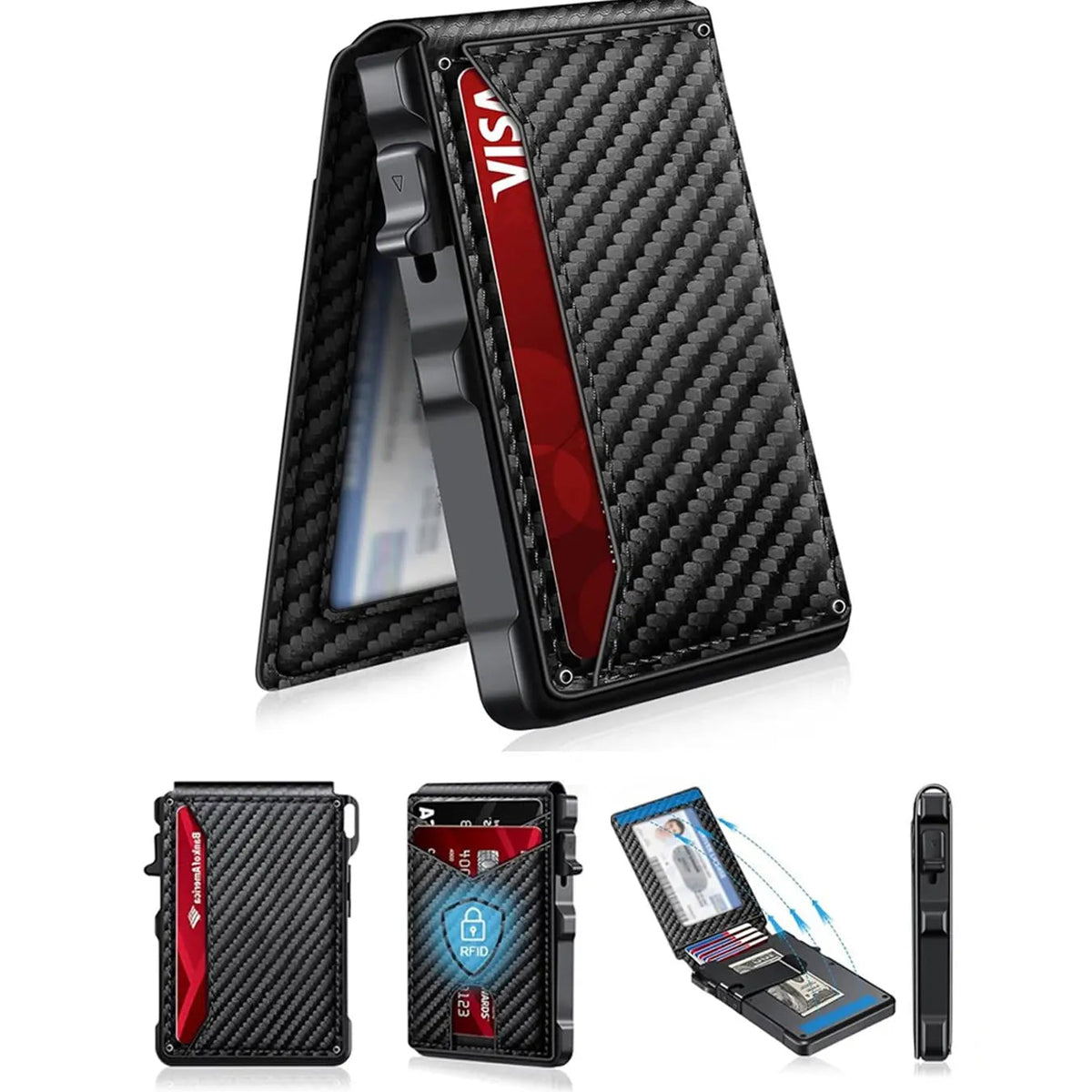 Slim RFID Wallet with Aluminum Pop-Up Design for Everyday Carry