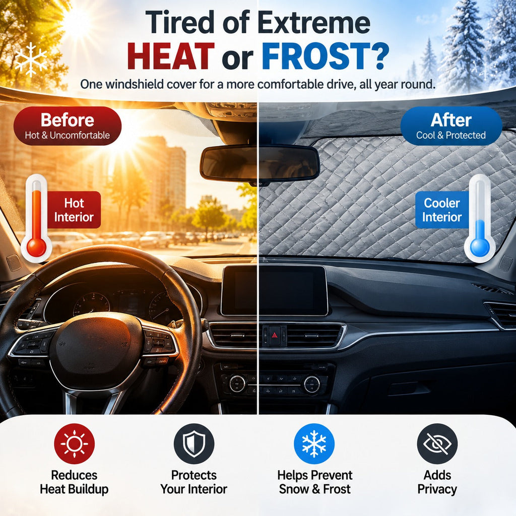 🚗 Magnetic Windshield Cover – All-Season Sun, Snow & Frost Protector for Cars, SUVs & Trucks