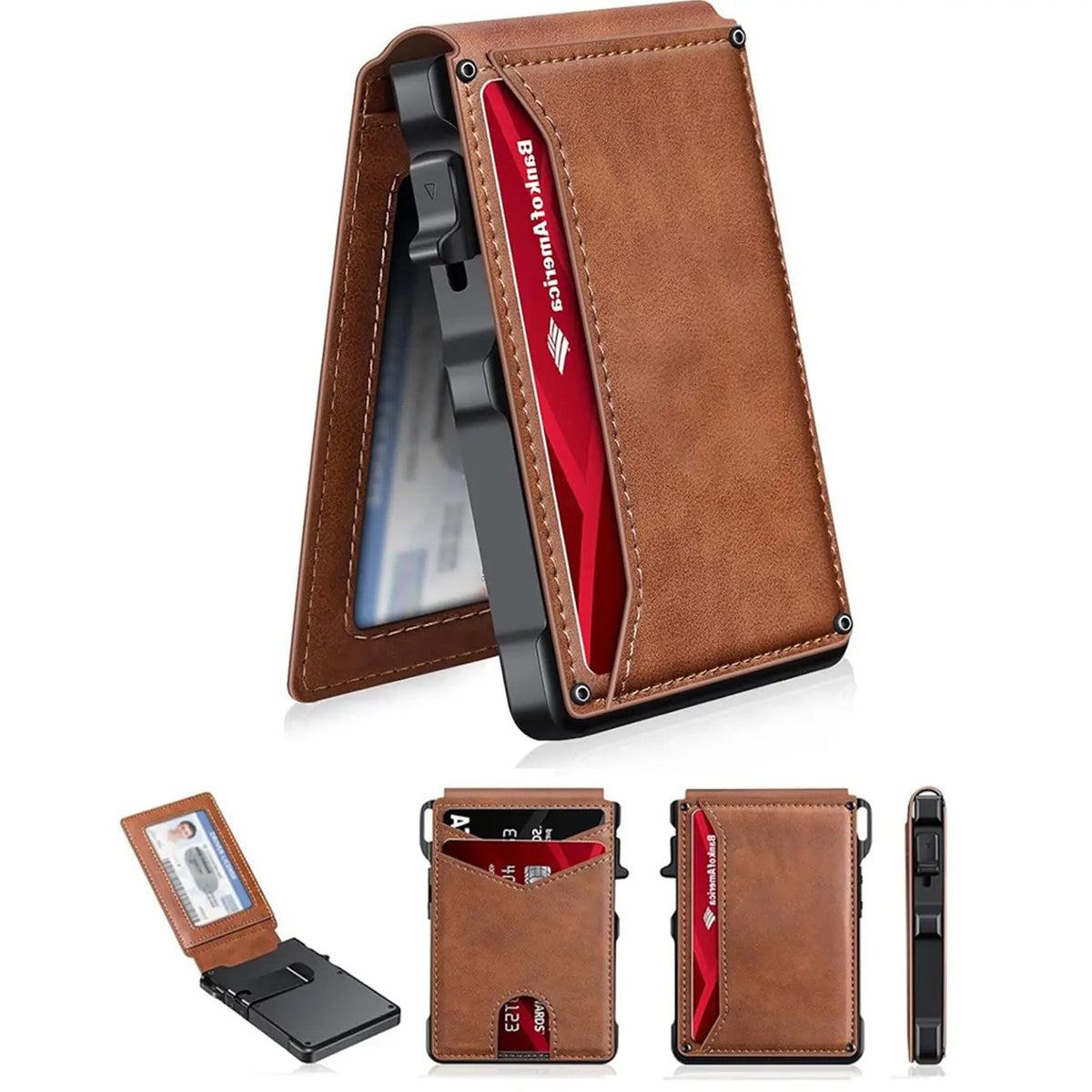 Slim RFID Wallet with Aluminum Pop-Up Design for Everyday Carry