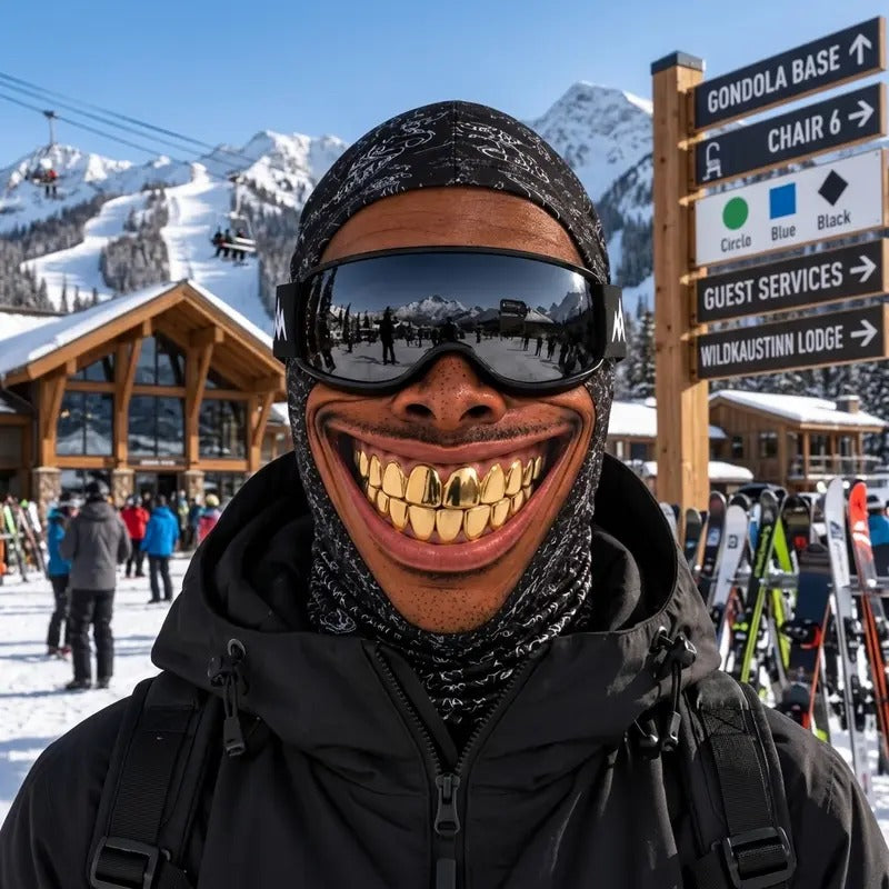 Ski Funny Face Mask - Automotive & Motorcycle Protective Gear for Head & Face Coverage