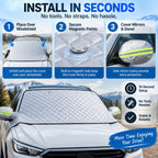 🚗 Magnetic Windshield Cover – All-Season Sun, Snow & Frost Protector for Cars, SUVs & Trucks