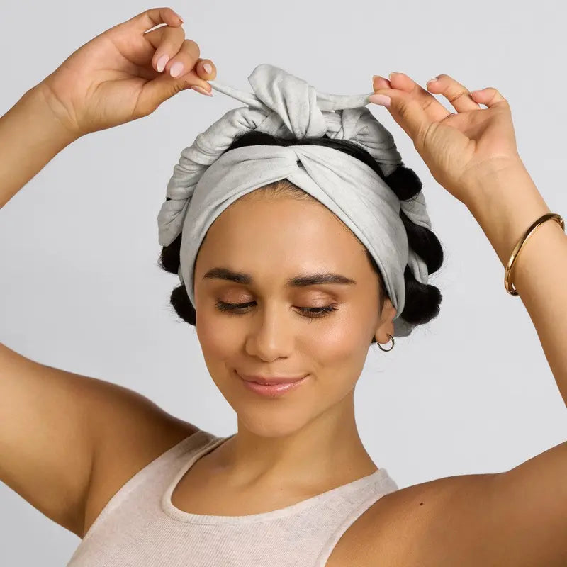 Heather Gray Set & Flow Active Curling Headband – Kitsch Heatless Hair Curler for Soft Waves & Curls
