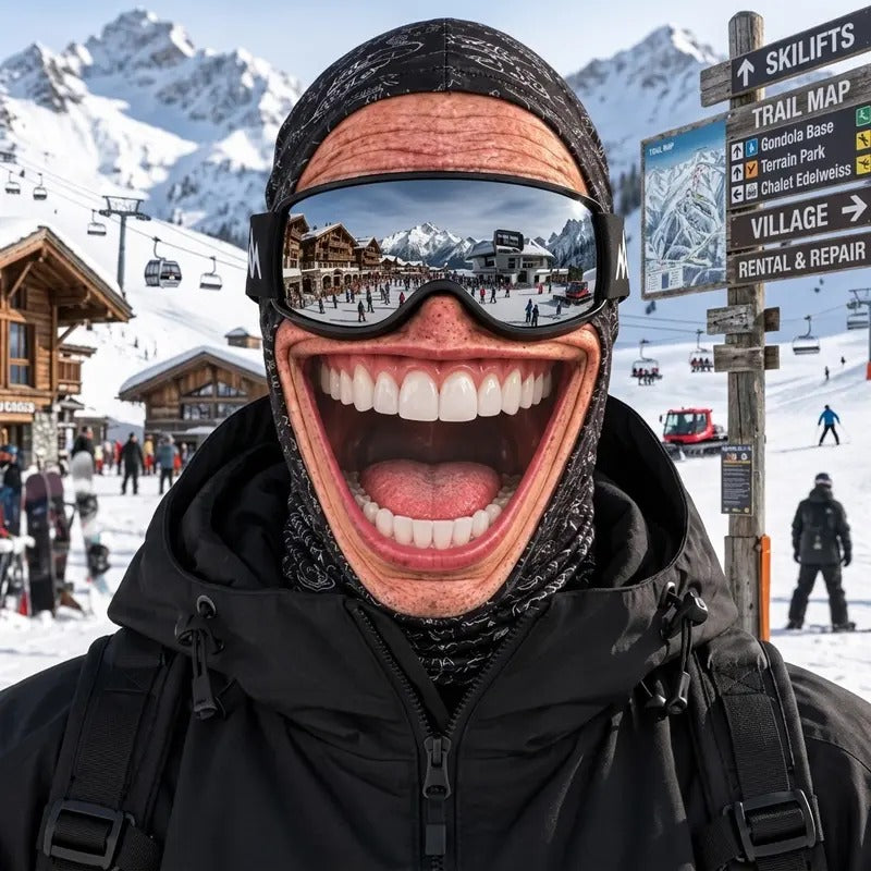 Ski Funny Face Mask - Automotive & Motorcycle Protective Gear for Head & Face Coverage