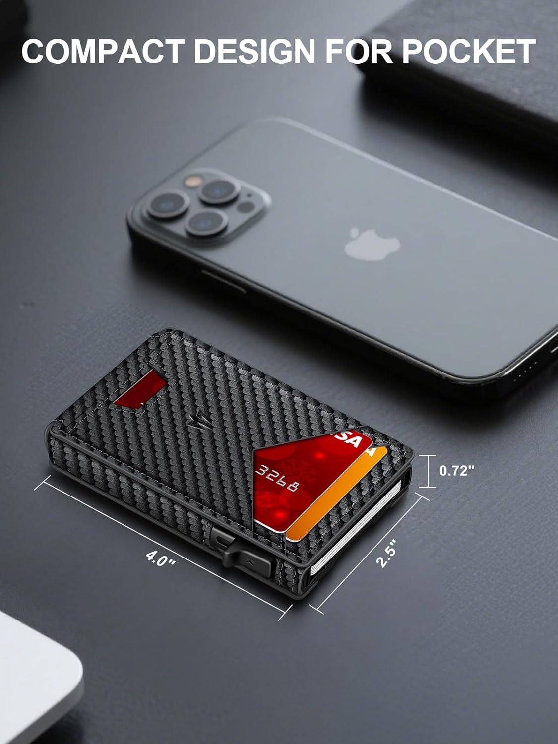 Slim RFID Wallet with Aluminum Pop-Up Design for Everyday Carry