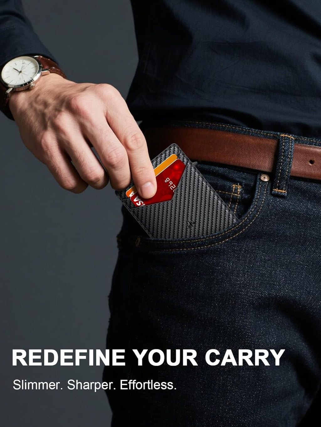 Slim RFID Wallet with Aluminum Pop-Up Design for Everyday Carry