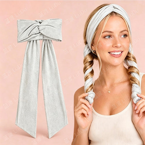 Heather Gray Set & Flow Active Curling Headband – Kitsch Heatless Hair Curler for Soft Waves & Curls