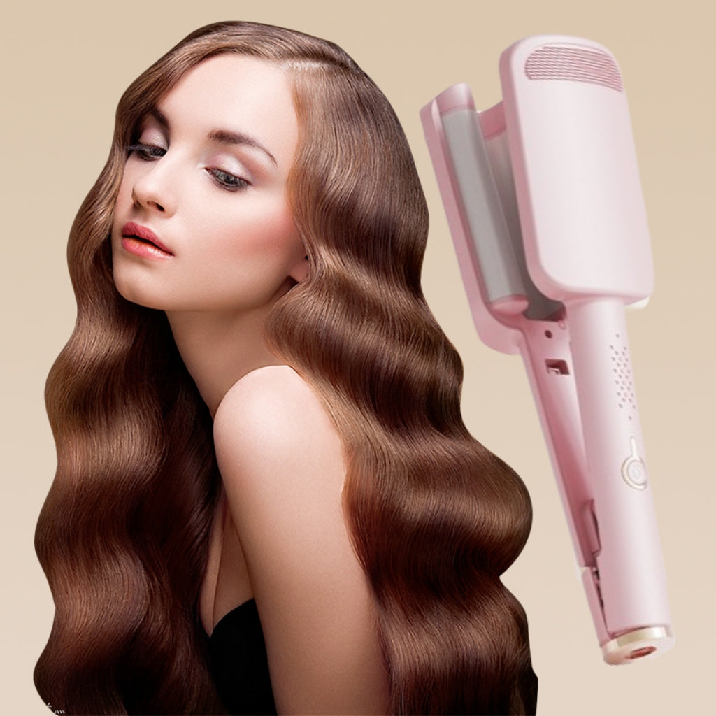 32mm Deep Wave Hair Curler, French Wave Curling Iron，Purple